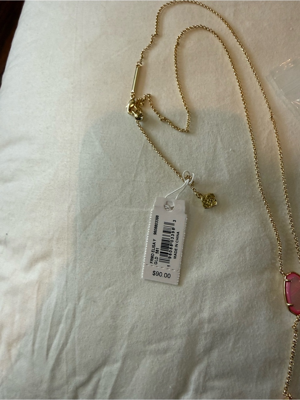 NWT KENDRA SCOTT FRAMED ELISA GOLD Y
NECKLACE IN PEONY MOTHER-OF-PEARL - Picture 4 of 4